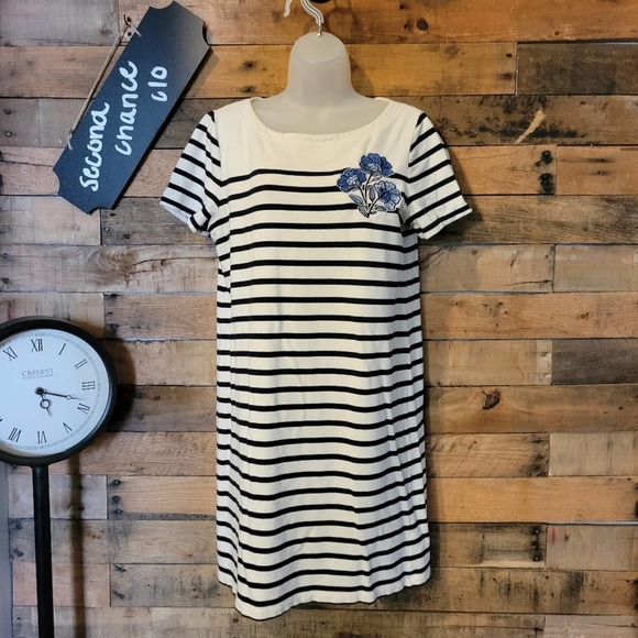 Loft women's causal blue and white stripped dress size medium - Picture 1 of 9